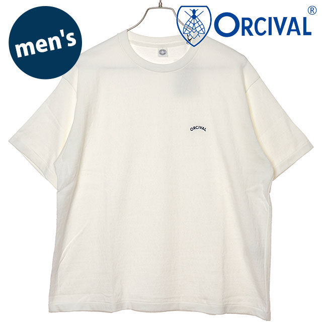 【最大100 ポイントバック】オーシバル ORCIVAL メンズ エンブロイダリー ショートスリーブTシャツ OR-C0520-TSB SS26 EMBROIDERY SHORT SLEEVE T-SHIRT トップス カットソー 半袖 日本製 白 OFF-WHITE 【メール便可】 正規取扱店【cp】