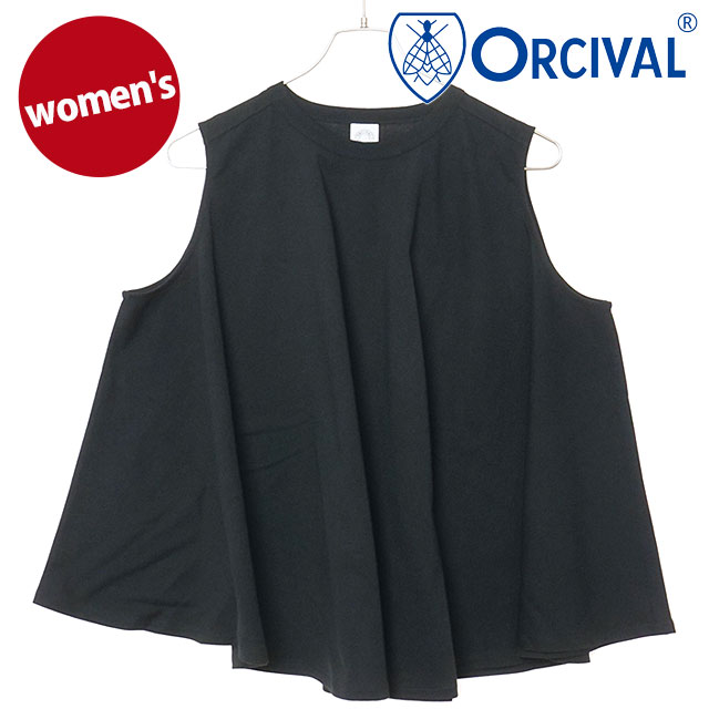 乐天商城 - オーシバル ORCIVAL レディース スリーブレス ブラウス [OR-C0533-OEJ SS26] SLEEVELESS BLOUSE トップス ノースリーブカットソー 日本製 黒 BLACK 正規取扱店
