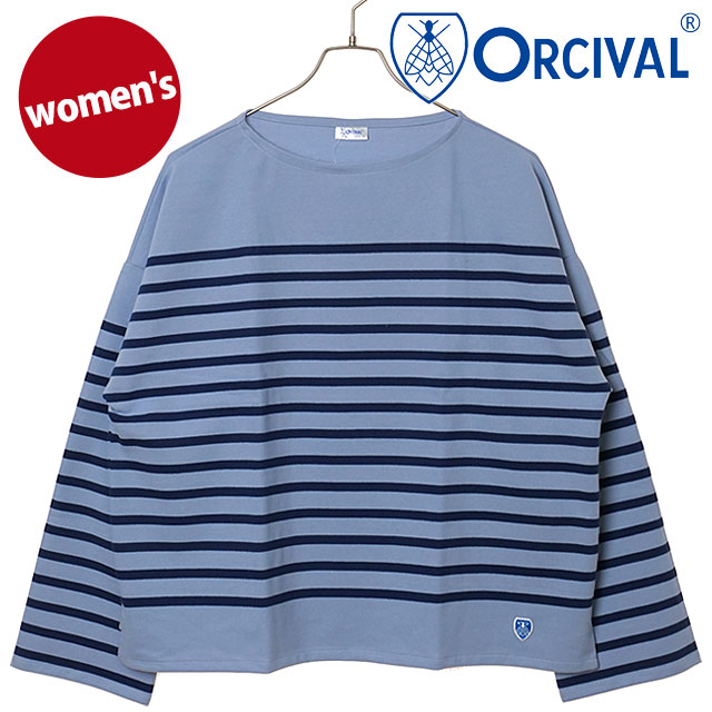 乐天商城 - オーシバル ORCIVAL レディース ワイドボディ ボートネックプルオーバー [#6929 SS26] WIDE BODY BOAT NECK P.O. トップス カットソー 長袖Tシャツ フランス製 ブルー LARKSPUR/TANZANITE 正規取扱店