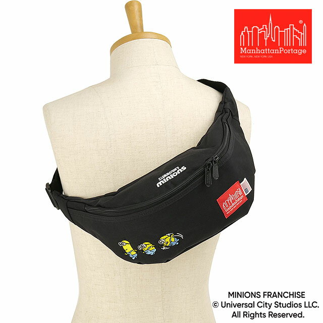 乐天商城 - コラボ マンハッタンポーテージ Manhattan Portage ブルックリンブリッジウェストバッグ ミニオンズ [MP1100MNOS SS26] BROOKLYN BRIDGE WAIST BAG/MINIONS メンズ・レディース ユニセックス 鞄 ボディバッグ 黒 Black 正規取扱店