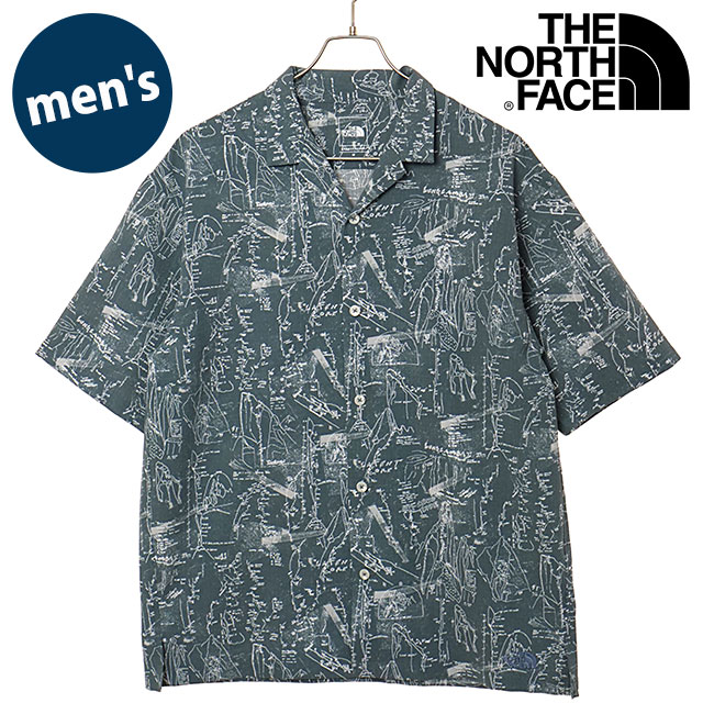 ザ・ノース・フェイス THE NORTH FACE メンズ ショートスリーブアロハリップシャツ [NR22631-HS SS26] S/S Aloha Rip Shirt ユニセックス トップス 半袖オープンシャツ 柄シャツ UVケア グレイ ハーフドームドローイングスレートグレー 正規取扱店