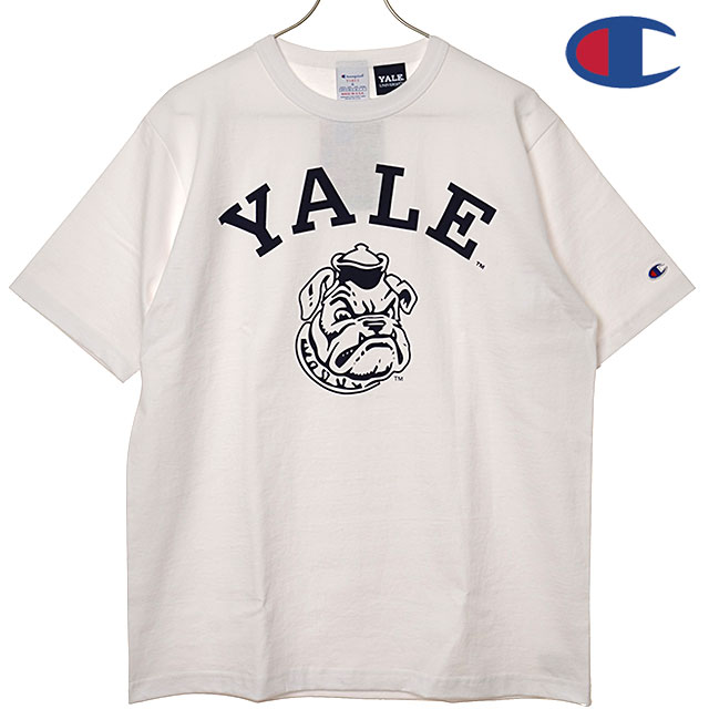Rakuten - 【最大100%ポイントバック】チャンピオン Champion MADE IN USA Tシャツ メンズ T1011 ショートスリーブ ティーシャツ [C5-D302 SS26] T1011 SHORT SLEEVE T-SHIRT トップス 半袖 ヘビーウェイトコットン カレッジTee YALE ホワイト WHITE/NAVY 【メール便可】 正規取扱店