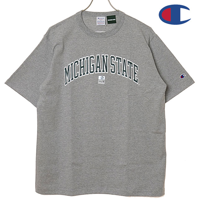 乐天商城 - チャンピオン Champion MADE IN USA Tシャツ メンズ T1011 ショートスリーブ ティーシャツ [C5-D304 SS26] T1011 SHORT SLEEVE T-SHIRT トップス 半袖 ヘビーウェイトコットン カレッジTee MICHIGAN グレー SILVER-GRAY 【メール便可】 正規取扱店