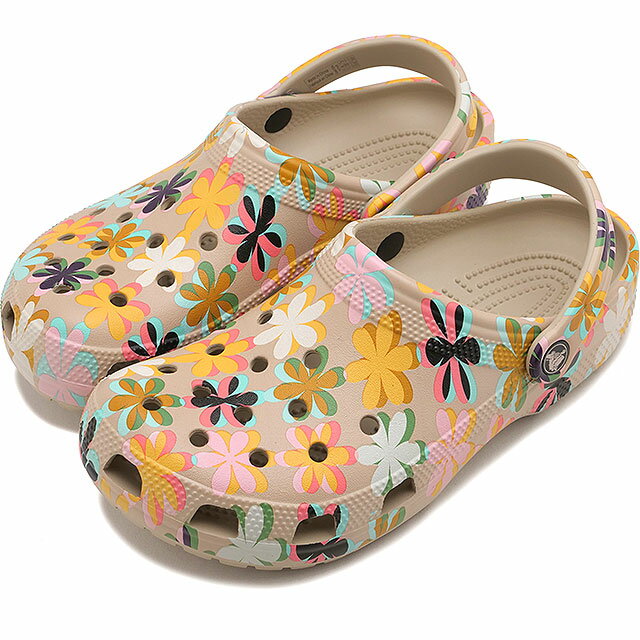 樂天商城 - 【最大100%ポイントバック】クロックス crocs サンダル クラシック レトロ サマー クロッグ [213234-2NM SU26] CLASSIC RETRO SUMMER CLOG メンズ・レディース ユニセックス 軽量 幅広 EVA 水洗い可 花柄 マルチカラー DULCE 正規取扱店