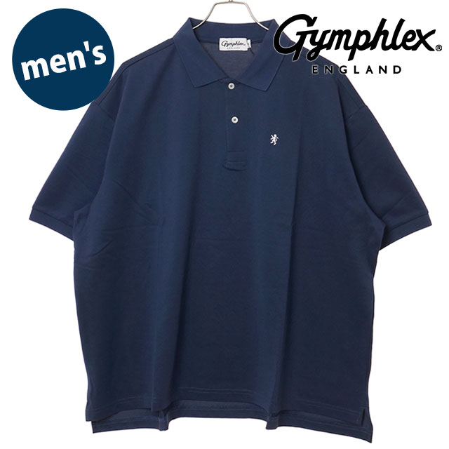 【4/18限定 最大P31倍】ジムフレックス Gymphlex メンズ ポロシャツ ショートスリーブ [#GY-C0443 KKA SS26] POLO SHIRT S/S トップス 半袖 オーバーサイズ 鹿子ポロ ブルー BLUE(WHITE) 正規取扱店