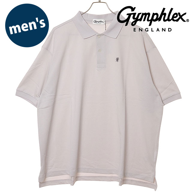 【4/18限定 最大P31倍】ジムフレックス Gymphlex メンズ ポロシャツ ショートスリーブ [#GY-C0443 KKA SS26] POLO SHIRT S/S トップス 半袖 オーバーサイズ 鹿子ポロ ホワイト OFF-WHITE(CHARCOAL) 正規取扱店