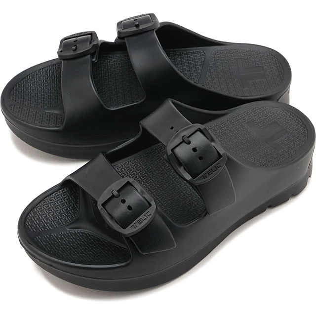 Rakuten - 【最大100%ポイントバック】テリック TELIC リカバリーサンダル Wバックル2 [SS26] W-BUCKLE2 メンズ・レディース 靴 スライドサンダル 衝撃吸収 厚底 ブラック 正規取扱店