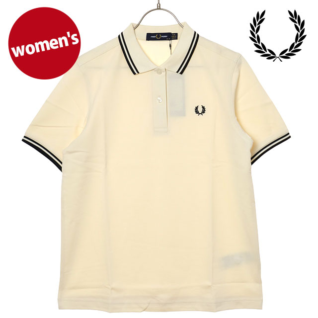 Polo Shirt - フレッドペリー FRED PERRY ポロシャツ レディース ツインティップド フレッドペリーシャツ [G3600-S70 SS26Q2] TWIN TIPPED FRED PERRY SHIRT トップス 半袖 コットンピケ ホワイト系 ECRU/BLACK 正規取扱店