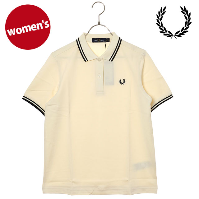 mischief シューズ&アパレルの【8/15限定 最大P29倍】フレッドペリー FRED PERRY ポロシャツ レディース ツインティップド フレッドペリーシャツ [G3600-S70 SS26Q2] TWIN TIPPED FRED PERRY SHIRT トップス 半袖 コットンピケ ホワイト系 ECRU/BLACK 正規取扱店｜アングル2