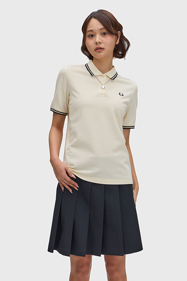 Rakuten - 【最大100%ポイントバック】フレッドペリー FRED PERRY ポロシャツ レディース ツインティップド フレッドペリーシャツ [G3600-S70 SS26Q2] TWIN TIPPED FRED PERRY SHIRT トップス 半袖 コットンピケ ホワイト系 ECRU/BLACK 正規取扱店
