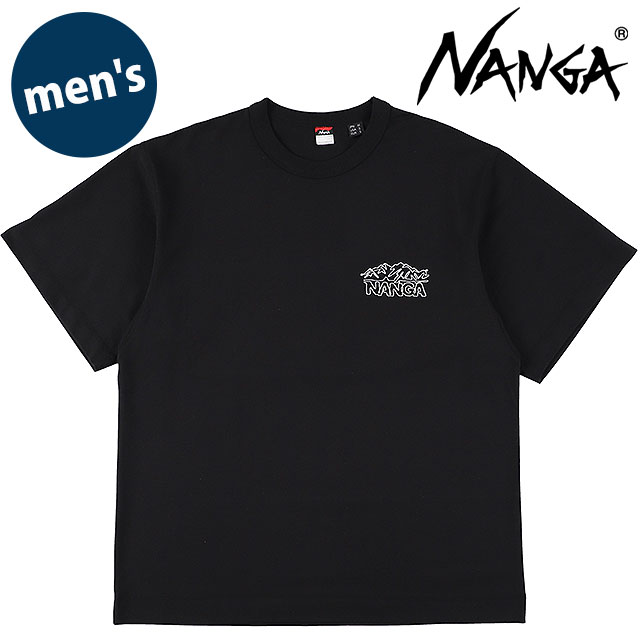 樂天商城 - 【最大100%ポイントバック】ナンガ NANGA メンズ エコハイブリッド ラインドローイングTシャツ [N2610-1M038Z SS26] ECO HYBRID LINE DRAWING TEE トップス 半袖 アウトドア 黒 BLK 【メール便可】 正規取扱店