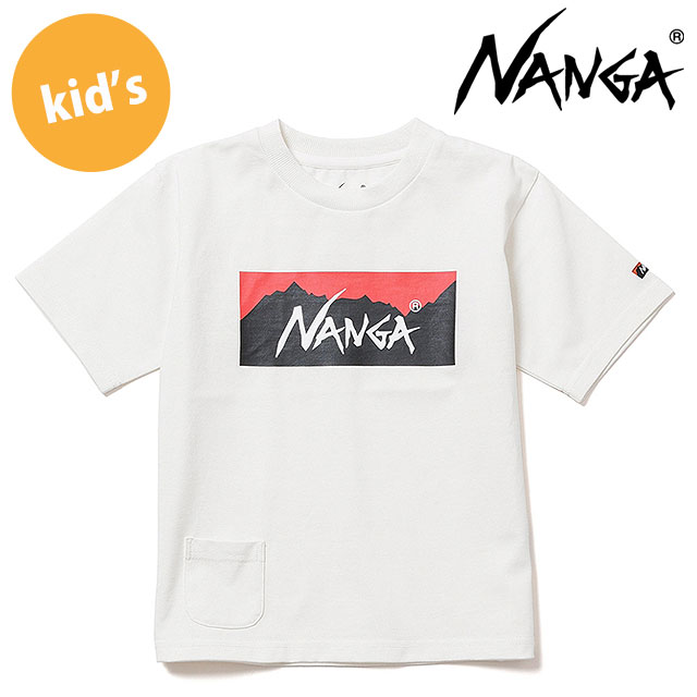 乐天商城 - 【最大100%ポイントバック】ナンガ NANGA エコハイブリッド ボックスロゴ キッズTシャツ [N2504-6M532A SS26] ECO HYBRID BOX LOGO KIDS TEE 男の子・女の子 子供用 トップス 半袖 アウトドア 白 WHT 【メール便可】 正規取扱店