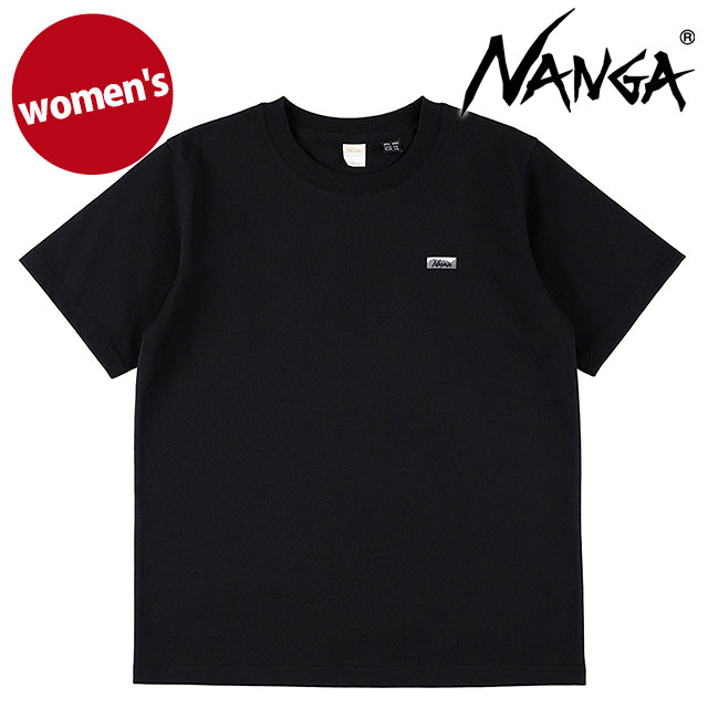 Rakuten - 【最大100%ポイントバック】ナンガ NANGA レディース エコハイブリッド ボックスロゴ エンブロイダリーTシャツ ウィメンズ [N2611-1M062B SS26] ECO HYBRID BOX LOGO EMBROIDERY TEE W トップス 半袖 アウトドア 黒 BLK 【メール便可】 正規取扱店