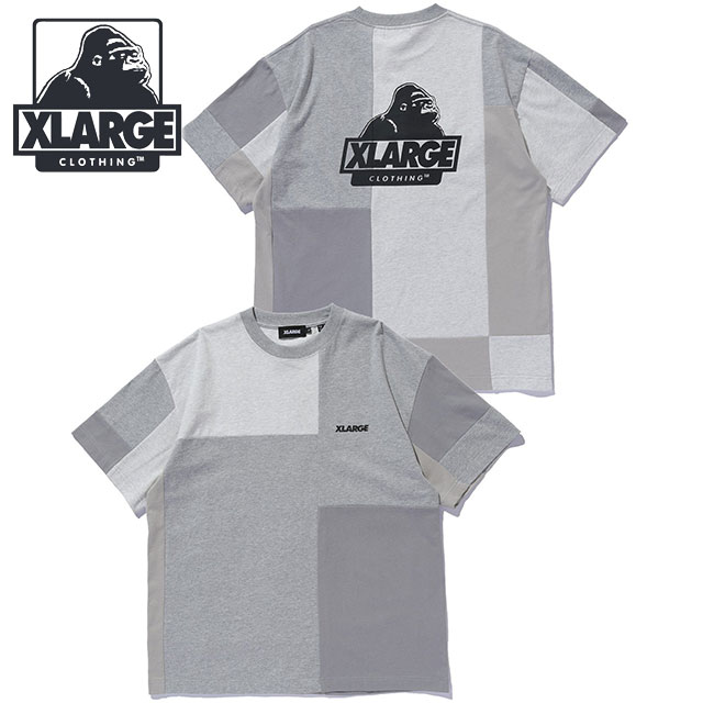 樂天商城 - 【最大100%ポイントバック】エクストララージ XLARGE メンズ パッチワーク ショートスリーブTシャツ [101262011004 SU26] PATCHWORK S/S TEE トップス 半袖 クルーネック グレー GREY 【メール便可】 正規取扱店