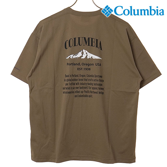 Rakuten - 【在庫限り】コロンビア Columbia Tシャツ メンズ コールドベイダッシュショートスリーブTシャツ [PG3277-250 SS26] Cold Bay Dash Short Sleeve Tee トップス 半袖 冷却効果 UVカット アウトドア ブラウン系 Flax/Back-Print 【メール便可】 正規取扱店【ts】