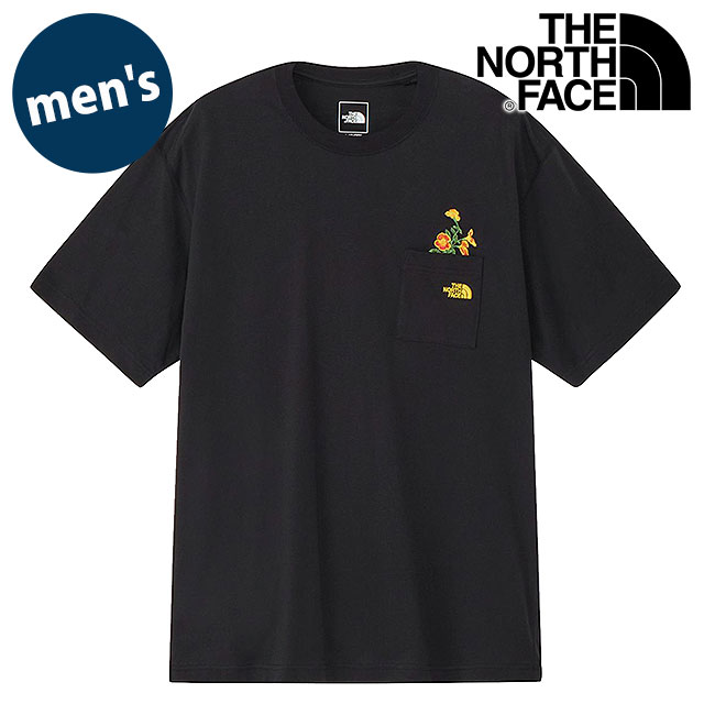 樂天商城 - 【最大100%ポイントバック】ザ・ノース・フェイス THE NORTH FACE Tシャツ メンズ ショートスリーブフラッシュドライフラワーロゴティー [NT32638-K SS26] S/S FD Flower Logo Tee ユニセックス トップス 半袖 吸水速乾 ポケットTee 黒 ブラック 【メール便可】 正規取扱店