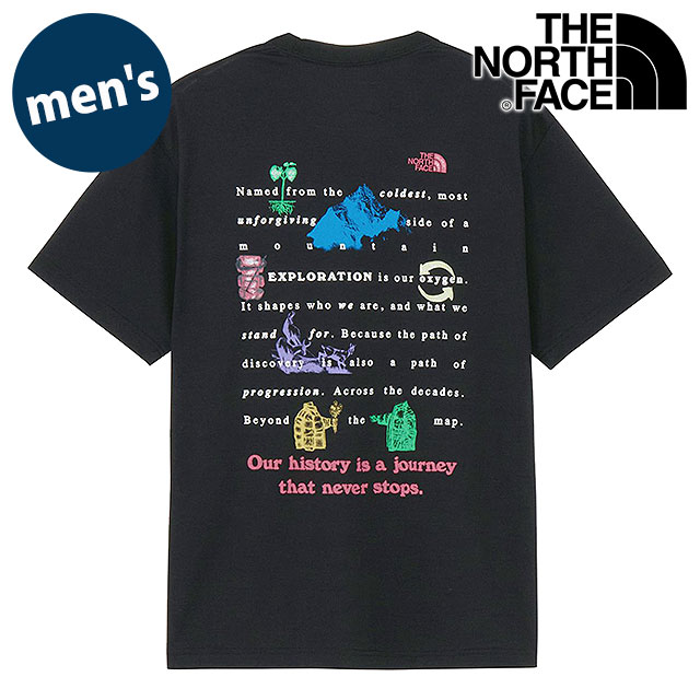 樂天商城 - 【最大100%ポイントバック】ザ・ノース・フェイス THE NORTH FACE Tシャツ メンズ ショートスリーブジャーニーヒストリーティー [NT32643-K SS26] S/S Journey History Tee ユニセックス トップス 半袖 吸水速乾 バックプリント 黒 ブラック 【メール便可】 正規取扱店