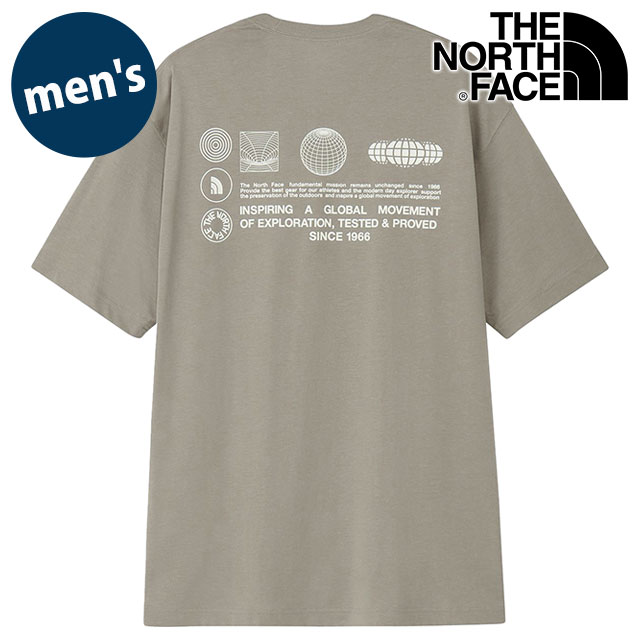 Rakuten - ザ・ノース・フェイス THE NORTH FACE Tシャツ メンズ ショートスリーブフラッシュドライグローブグリッドコットンティー [NT32550-ST SS26] S/S FD Globe Grid Cotton Tee ユニセックス トップス 半袖 吸水速乾 グレーベージュ ストーンスラブ 【メール便可】 正規取扱店