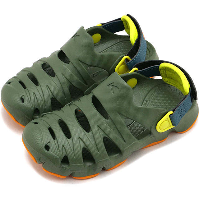 【最大100%ポイントバック】キーン KEEN EVAサンダル キッズ ハイパーエフエルティー [1031992 SS26] Children HYPERFLT チルドレン 男の子・女の子 子供靴 水遊び キャンプ アウトドア 軽量 シューズ グリーン BRONZE-GREEN/ORANGE-PEEL 正規取扱店