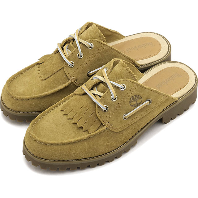 樂天商城 - ティンバーランド Timberland レディース ノーレン 3アイ ミュールサンダル ウィメンズ [A4198-EW1 SS26] Noreen 3 eye Mule モカシン デッキシューズ レザー MULE SHOE ベージュ MEDIUM-BEIGE-SUEDE 正規取扱店