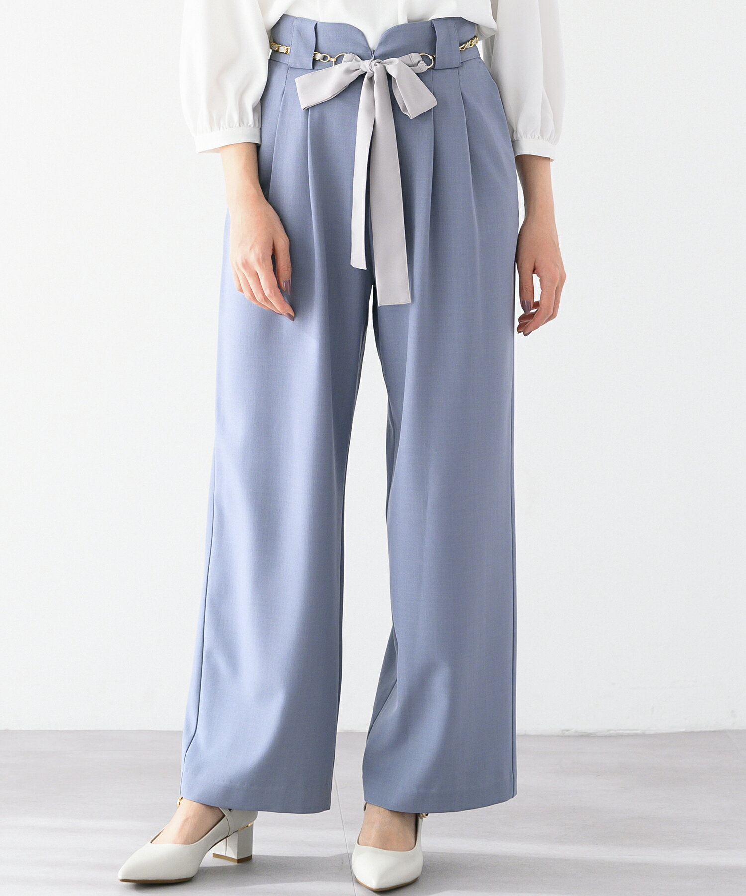 【50%OFF】【定価12,100円→6,050円】【2025春夏アイテム】チェーンリボンベルト付きワイドパンツ/MM517302 MISCH MASCH ミッシュマッシュ 公式のサムネイル