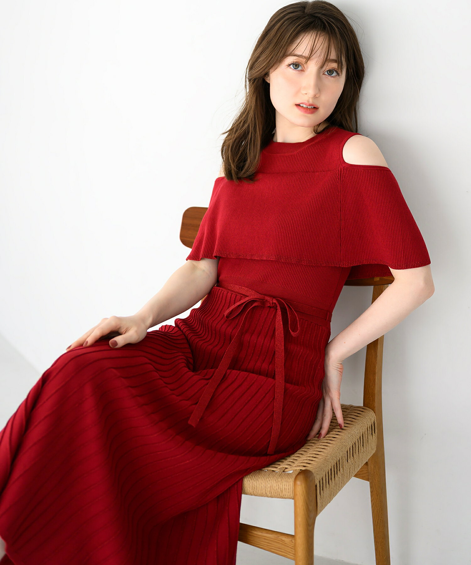 【30%OFF】【定価14,300円→10,010円】【2025春夏アイテム】オフショルラメニットワ