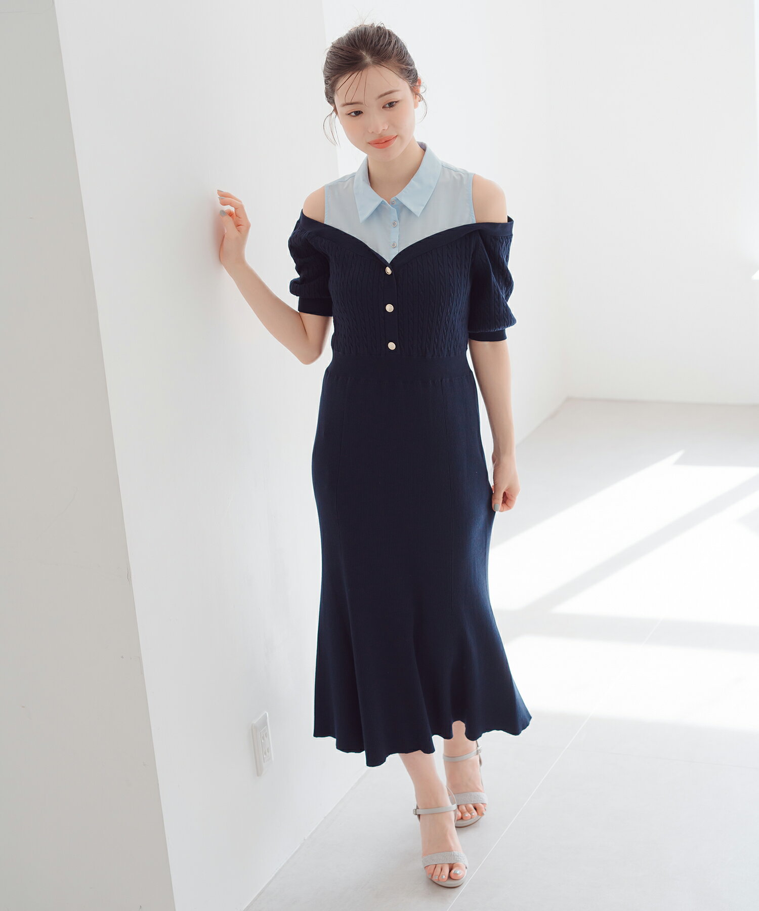 【50%OFF】【定価15,400円→7,700円】【2025春夏アイテム】シャツレイヤードケーブル