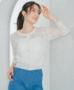 【50%OFF】【2025春夏アイテム】フラワージャガードカーディガン/MM528404/ミッシュマッシュ/きれいめ/トップス/夏服/夏トップス/羽織り/カーディガン/冷房対策/シアー/透け感/韓国/韓国ファッション