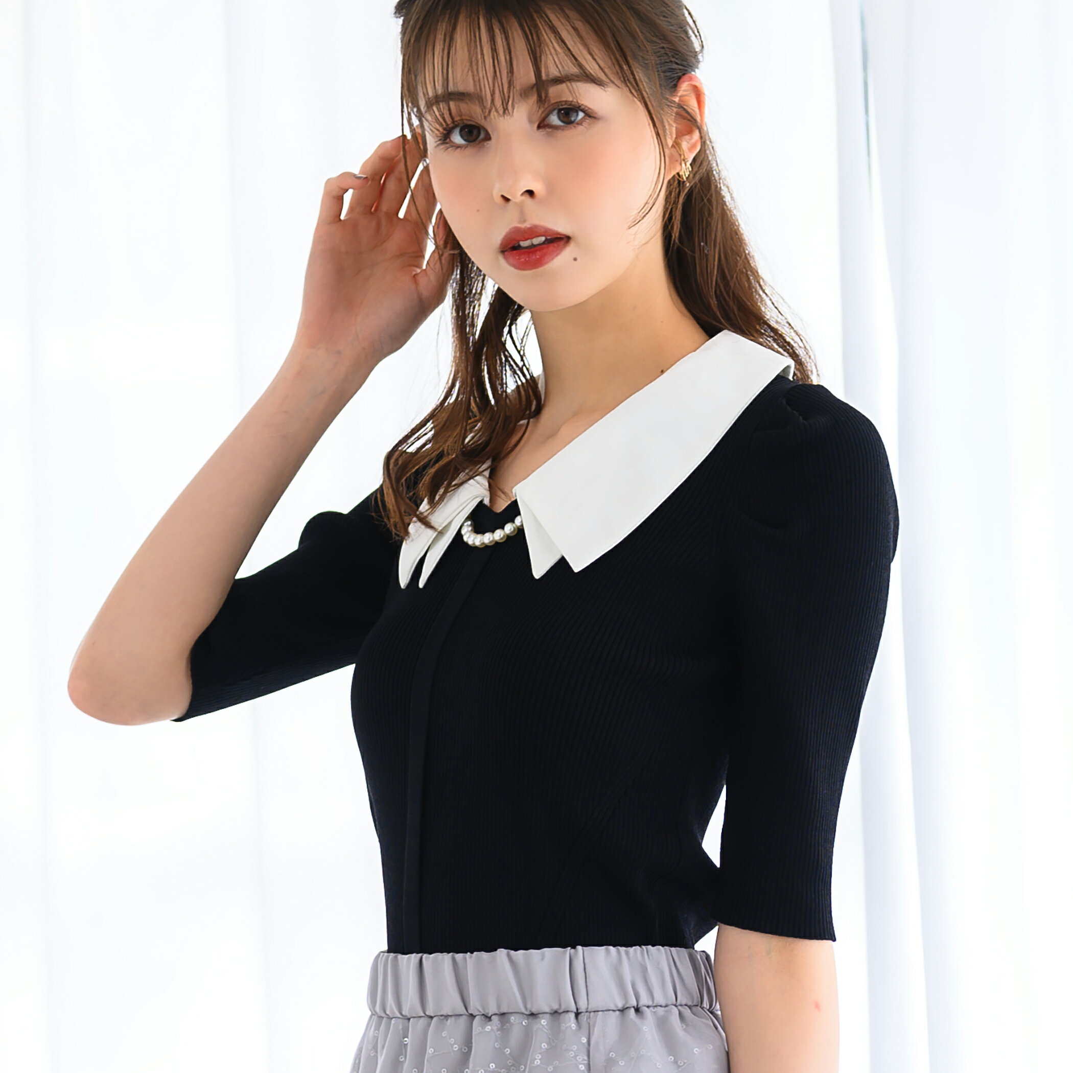 【SALEアウトレット】ダブル襟3wayニット/MM428310 MISCH MASCH ミッシュマッシュ 公式のサムネイル
