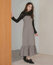 【特別価格23%OFF】【2025秋冬アイテム】ギャザーショルダーマーメイドジャンスカ/MM537416 ミッシュマッシュ ジャンスカ マーメイド チェック ワンピース 秋冬 フリル