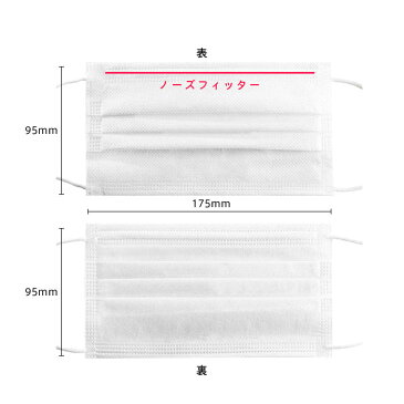 マスク 200枚 【在庫あり】【お届け目安3〜7日】3層構造 使い捨て 不織布マスク 飛沫防止 花粉対策 防護マスク レギュラーサイズ 白