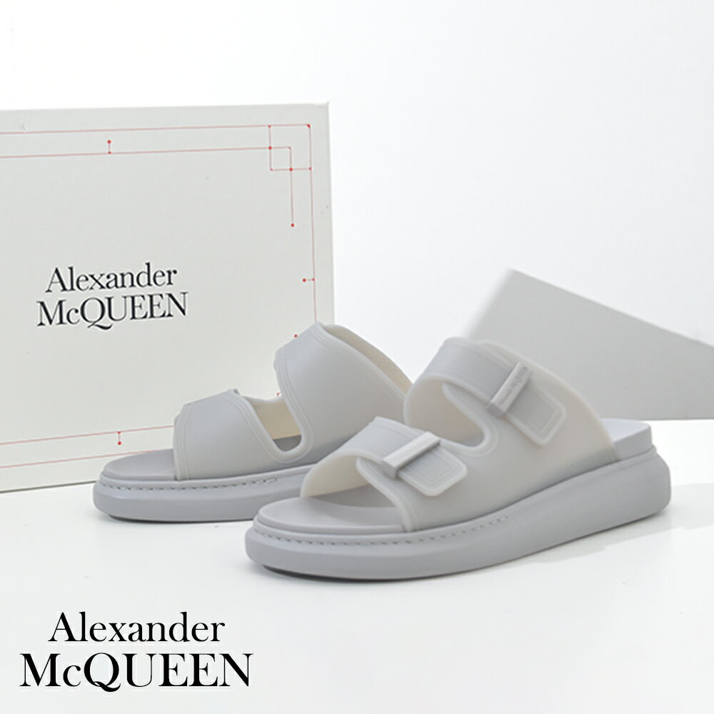 ALEXANDER McQUEEN サンダル ラバーサンダル ロゴ メタル グレー クリアグレー メンズ ブランド 663563