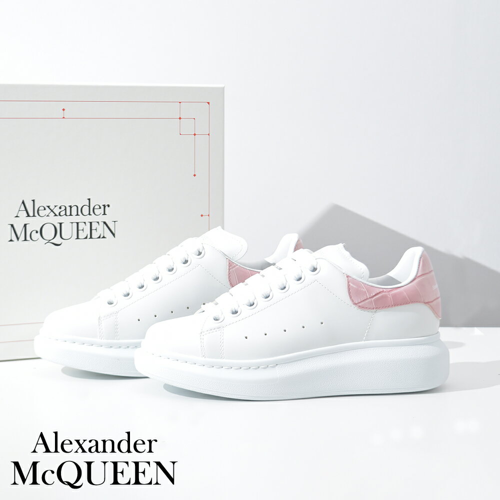 ALEXANDER McQUEEN スニーカー カーフレザー ホワイト 白 ピンク ロゴ レディース ブランド 718233