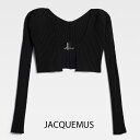 JACQUEMUS カーディガン ラ マイユ プラル ロング レディース シームレス チャーム ロゴ ブラック パーティ ジャックムス 223KN50