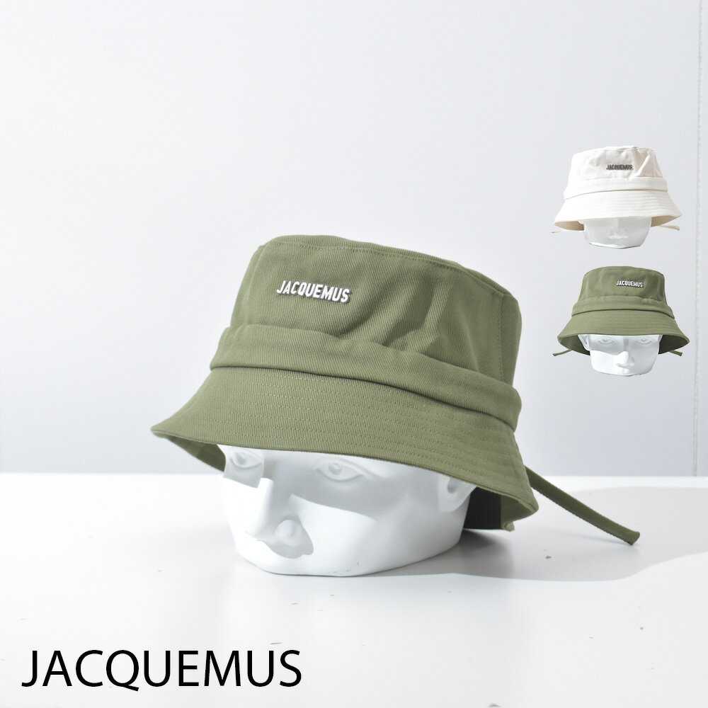 JACQUEMUS 帽子 バケットハット メンズ レディース カーキ 緑 ホワイト 白 ブランド ロゴ コットン バケハ ジャックムス 223AC001