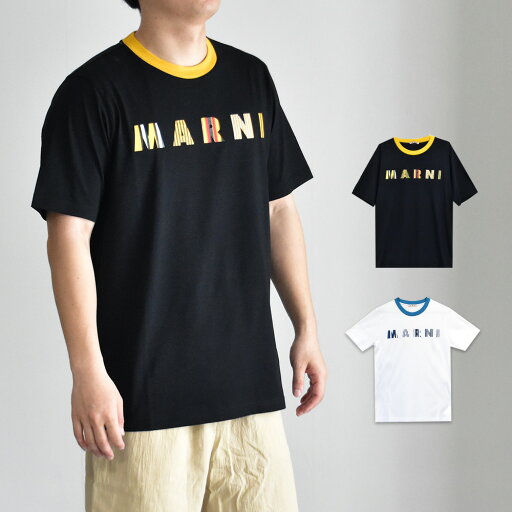 マルニ Tシャツ メンズ ストライプ ロゴ 半袖 ブランド 綿100% カジュアル MARNI 柄 ユニセックス 綿 コットン クルーネック ストリート HUMU0198P7 マルニ Tシャツ メンズ ストライプ ロゴ 半袖 ブランド 綿100% カジュアル MARNI 柄 ユニセックス 綿 コットン クルーネック ストリート HUMU0198P7