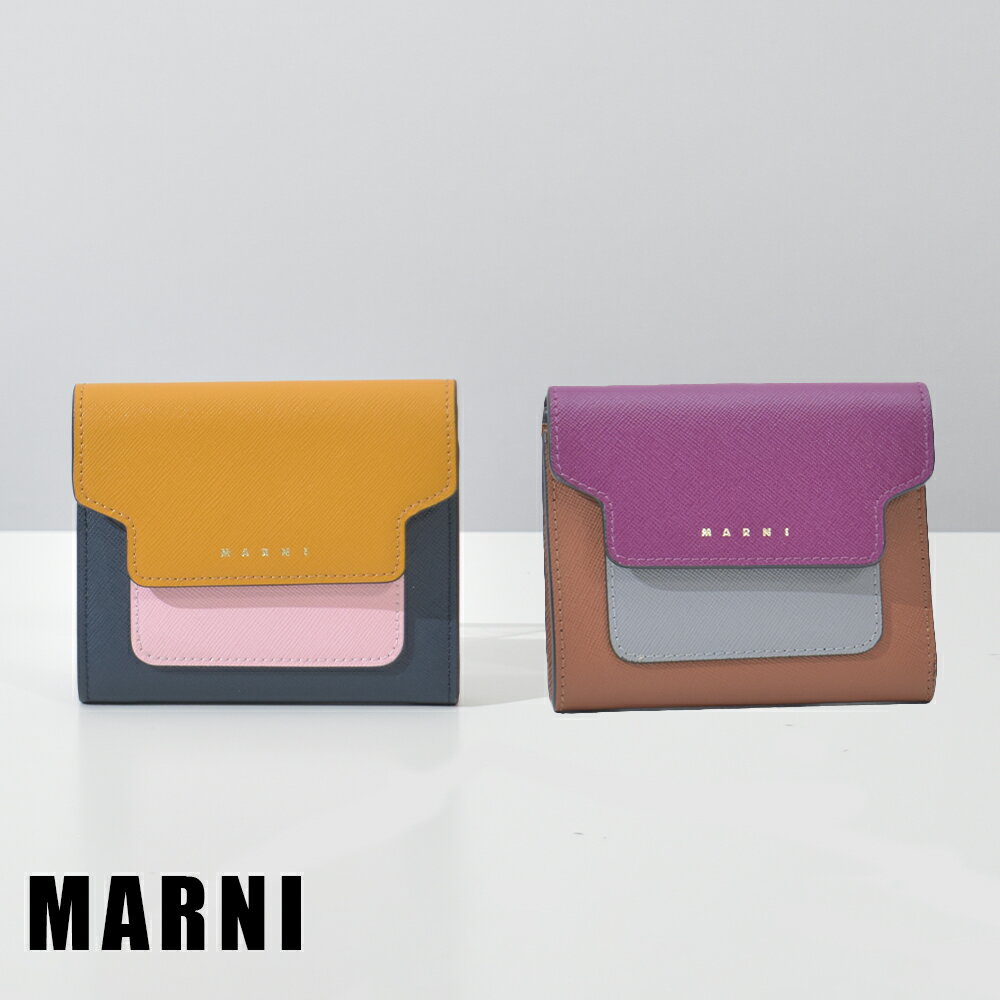 マルニ 二つ折り財布 財布 MARNI レディース ブランド 本革 革 TRUNK 小銭入れあり PFMO0052U0 ラウンドジップ