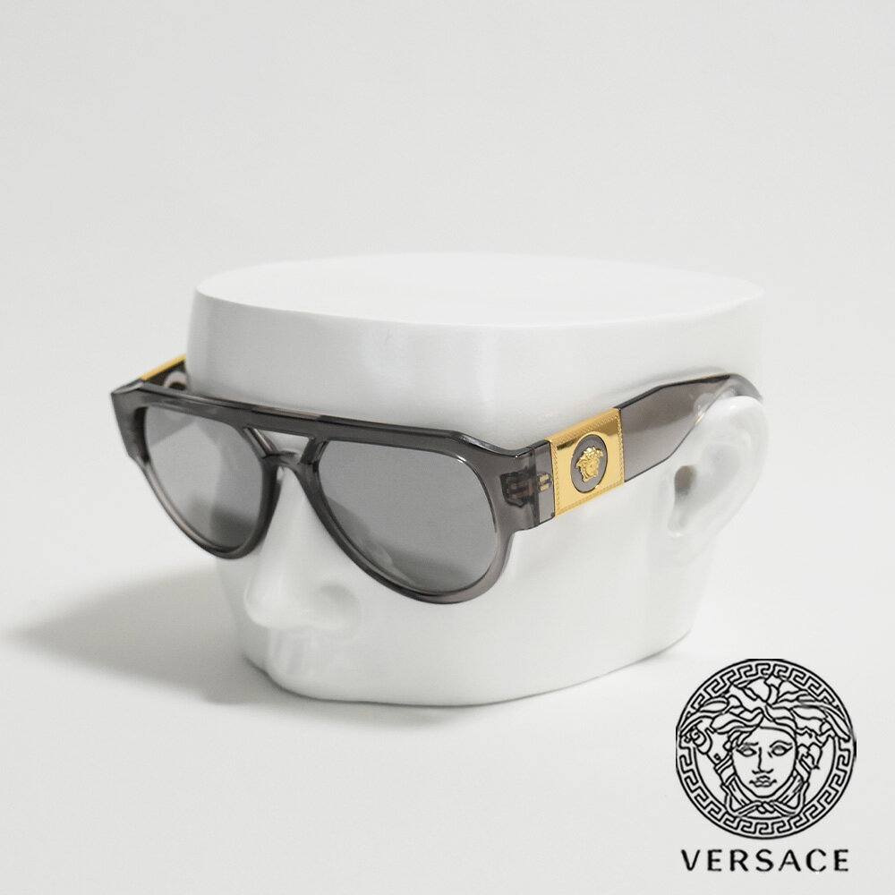 ヴェルサーチ ヴェルサーチ サングラス VERSACE メンズ ブランド クリア グレー ゴールド かっこいい 男性 VE4401-53416