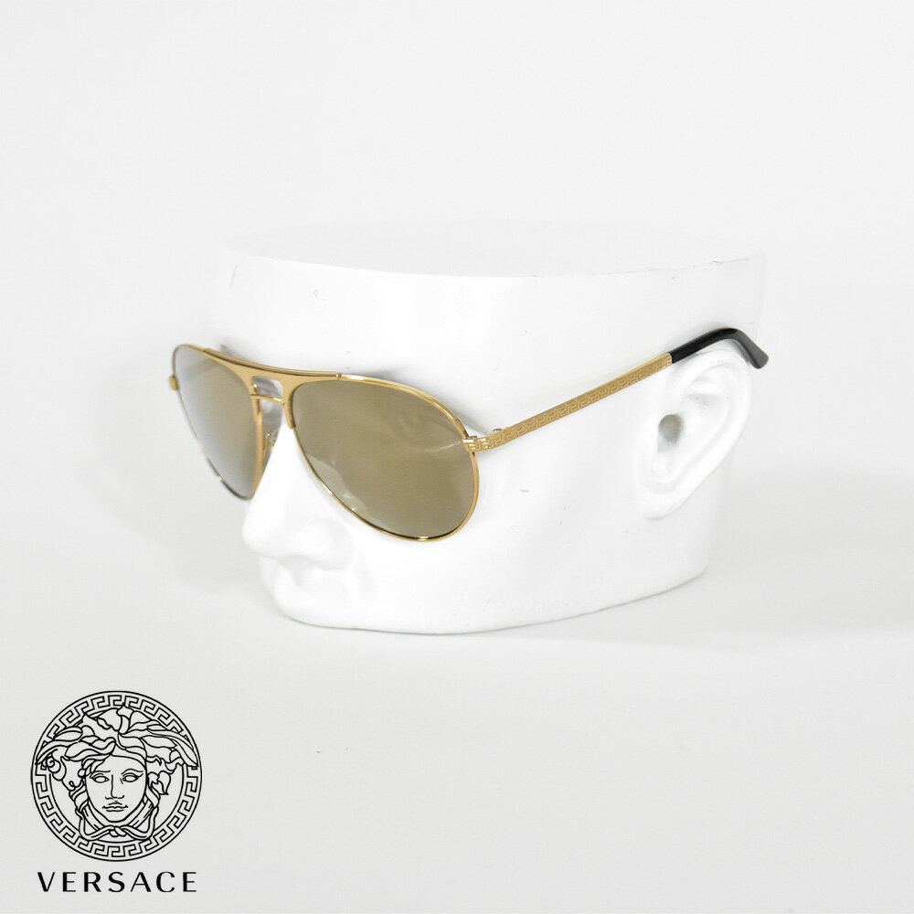 ヴェルサーチ サングラス メンズ グレカ グリーク ゴールド ブラック VERSACE ブランド VE2164-O10025A