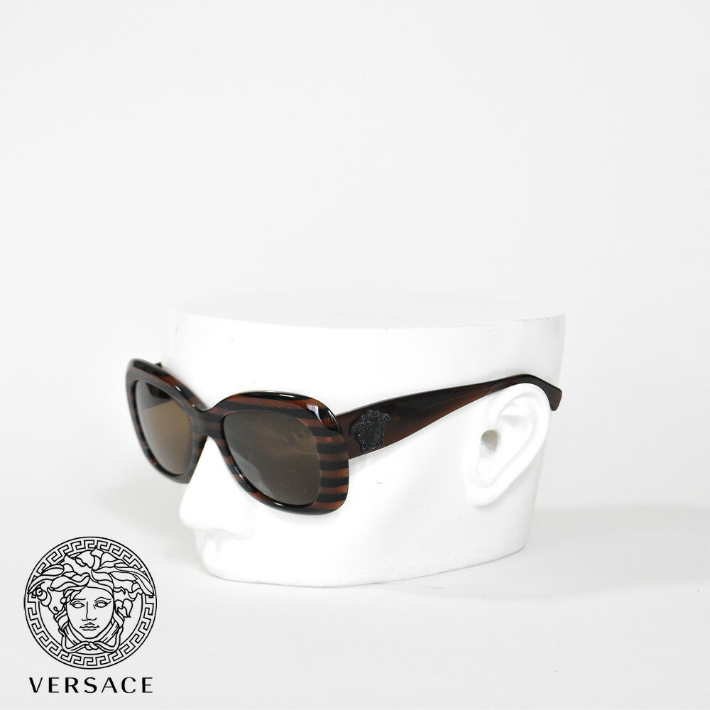 ヴェルサーチ ヴェルサーチ サングラス レディース メデューサ ボーダー ブラウン ブラック VERSACE ブランド 個性的 VE4317-O518773