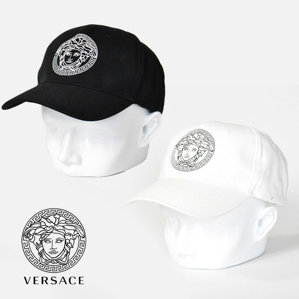 楽天MISH　楽天市場店ヴェルサーチ キャップ メデューサ ブラック ホワイト レディース ブランド 帽子 VERSACE 春 夏 秋冬 アメカジ かっこいい コットンキャップ プリント ICAP004S