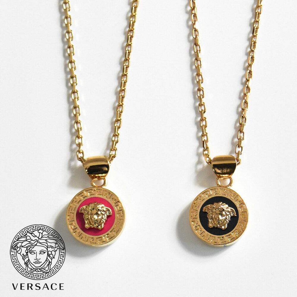 ヴェルサーチ ヴェルサーチ ネックレス ブランド レディース レジン メデューサ ペンダント ゴールド ピンク ブラック VERSACE 1008781