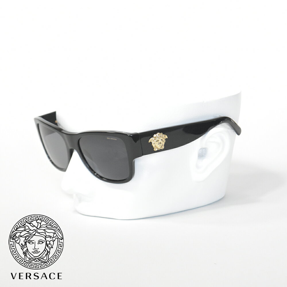 ヴェルサーチ VERSACE サングラス メデューサ ブラック 偏光レンズ ゴールド レディース ユニセックス メンズ VE4275 GB1/81