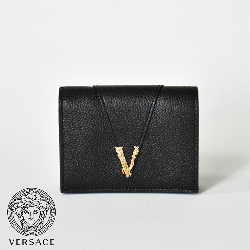 ヴェルサーチ 財布（メンズ） ヴェルサーチ 財布 メンズ 二つ折 二つ折り 本革 ブランド VERSACE 革 ブラック 黒 ブルー 青 ブルー系 小銭入れ VIRTUS 1005973