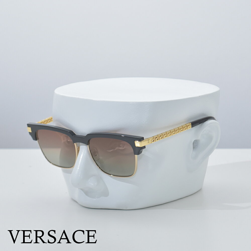 ヴェルサーチ サングラス メンズ ブランド かっこいい 男性 アセテート 4447-OGB1E855 ブラック ゴールド VERSACE