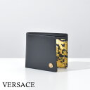 ヴェルサーチェ 【訳アリ】ヴェルサーチ 財布 本革 バロック メンズ メデューサ ブランド VERSACE ハイブランド 二つ折り財布 2つ折り 小銭入れ有 ブラック 黒 カーフスキン 1006117