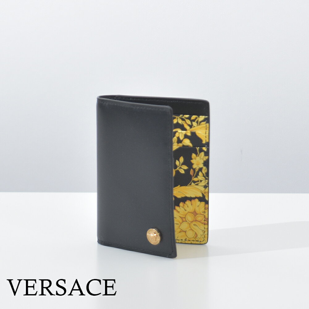 ヴェルサーチ ヴェルサーチ カードケース バロック メデューサ スリム メンズ 薄型 本革 VERSACE パスケース 定期入れ ブランド メデューサ 黒 1006119