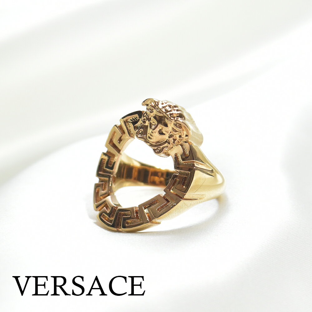 ヴェルサーチ リング 指輪 メンズ ゴールド メデューサ グレカ デザイン ブランド 金属アレルギー VERSACE 1003110