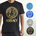 ヴェルサーチ Tシャツ メンズ VERSACE 半袖 ブラック 黒 ホワイト 白 ブランド クルーネック メデューサ カットソー 1011861