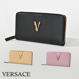 ヴェルサーチ 財布（メンズ） ヴェルサーチ 財布 ラウンドファスナー レディース メンズ 本革 小銭入れ ブランド VERSACE 長財布 革 ブラック ベージュ ピンク 財布 1006263